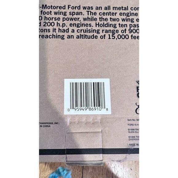 1999 ETRL RACING CHAMPIOS TEXACO FORD TRIMOTORED MONOPLANE DIE CAST GOLD - Picture 4 of 16